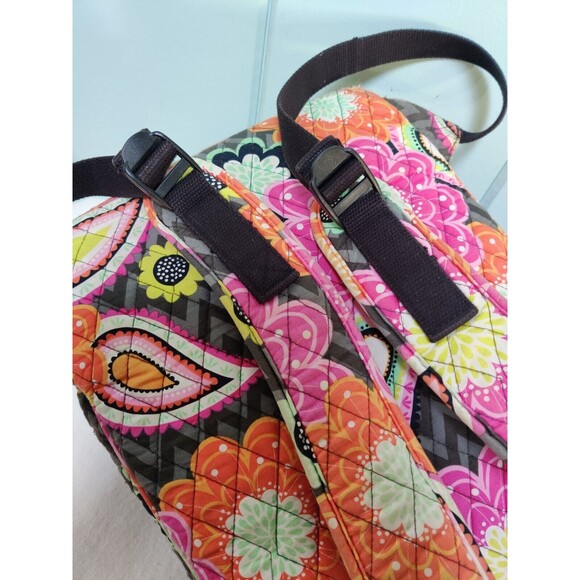 Vera Bradley Ziggy Zinnia Large School Backpack Pink Orange Floral Colorful Fade - Picture 11 of 15
